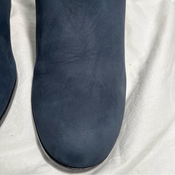Cole Haan Cassidy Block Heel Bootie Blue Nubuck Leather Ankle Boot Size 8.5 Zip - Picture 5 of 7